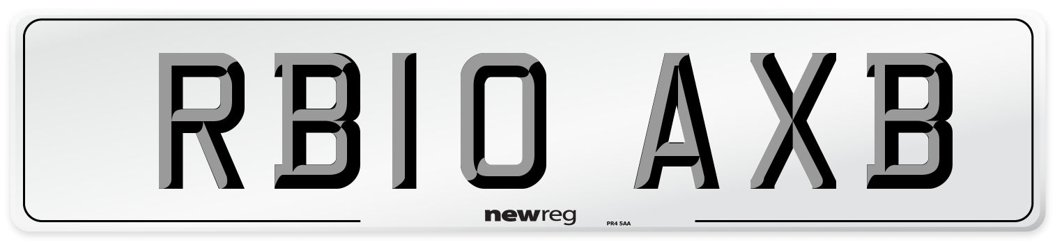 RB10 AXB Number Plate from New Reg